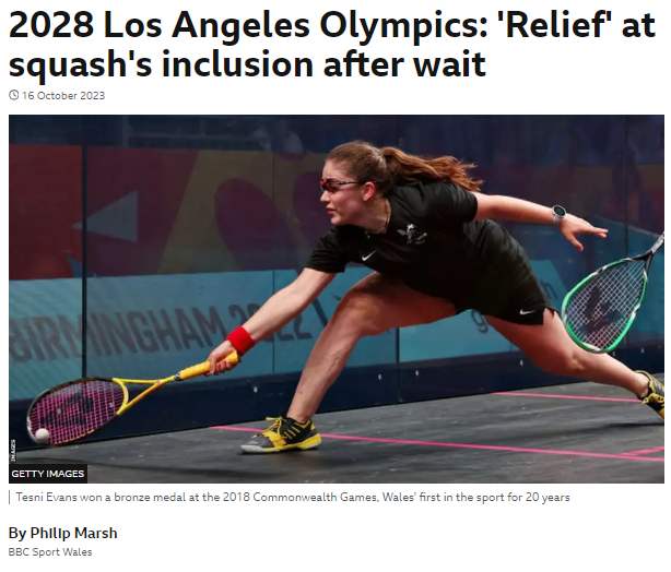 Squash/Olympics story screenshot